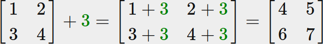 Matrix addition with a scalar