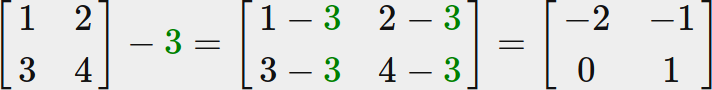 Matrix subtraction with a scalar