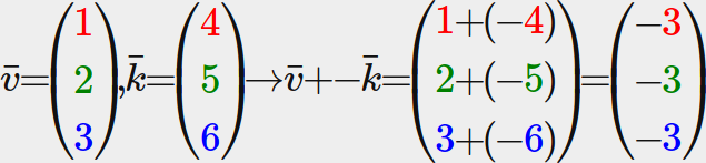 Vector subtraction